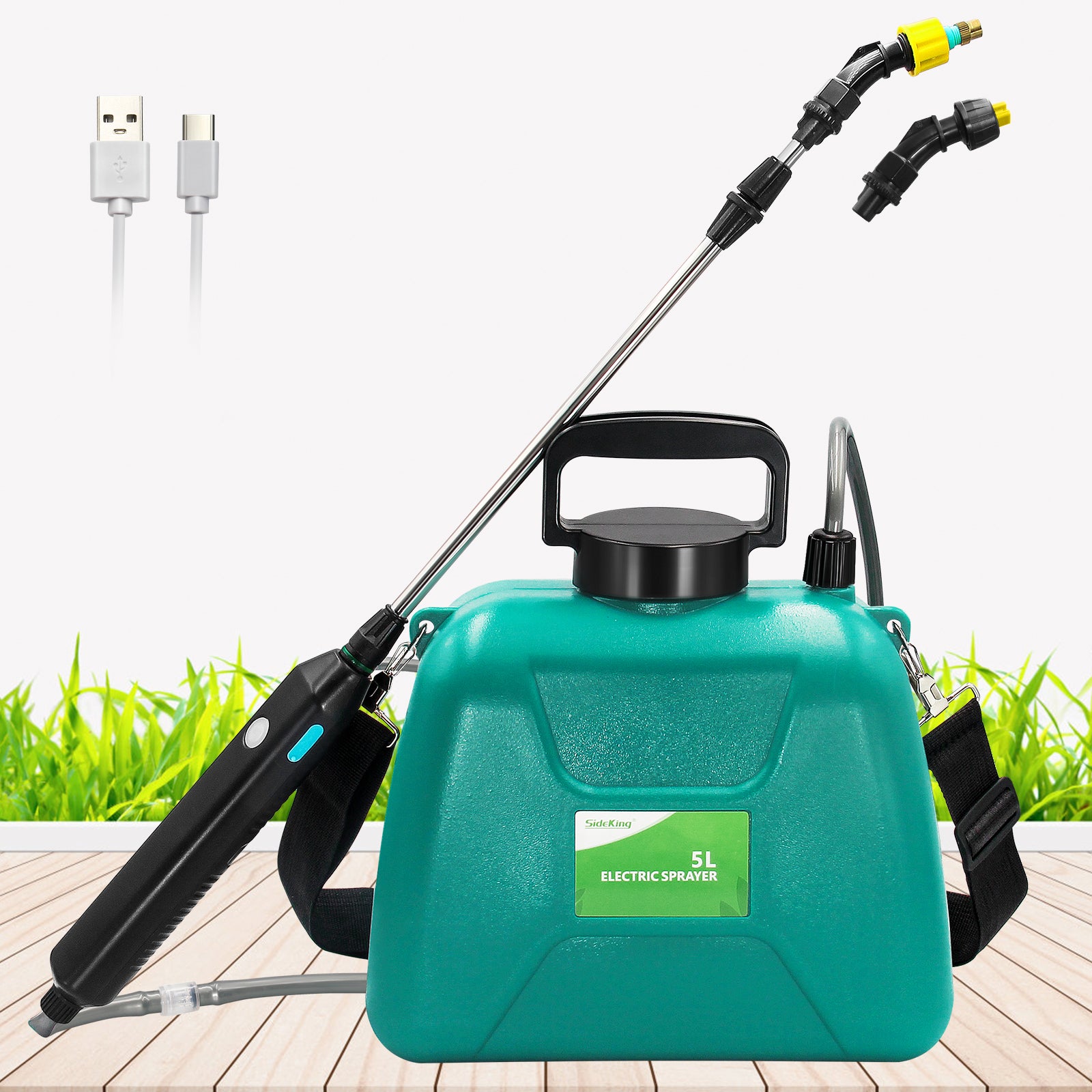 Battery Powered Sprayer 1.35 Gallon/5L with USB Rechargeable Handle