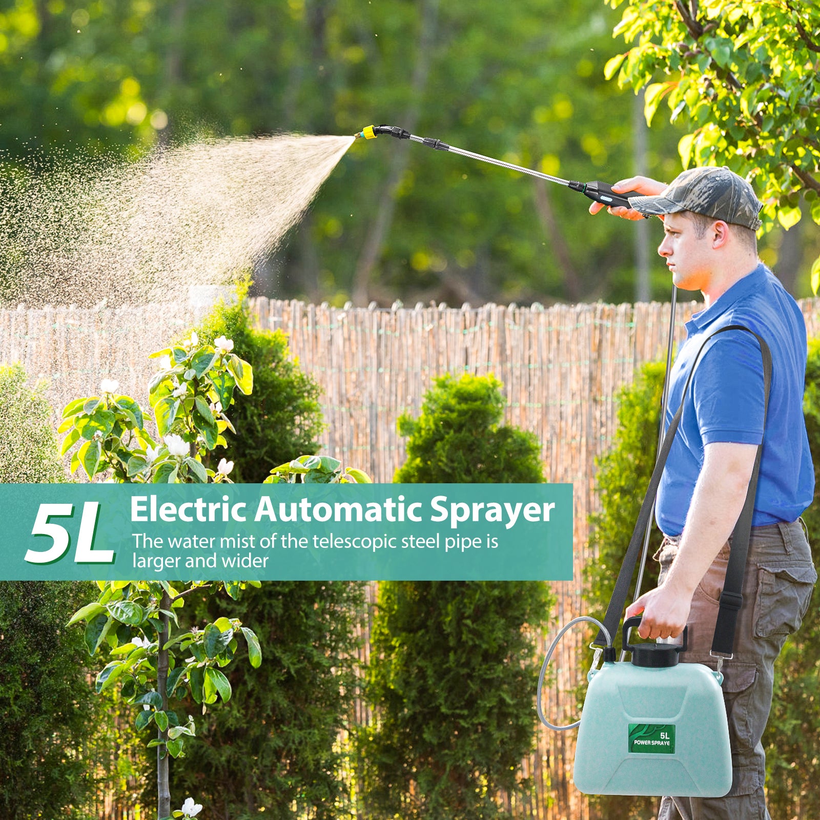 1.35 Gallon/5L Battery Powered Sprayer Portable Garden Sprayer