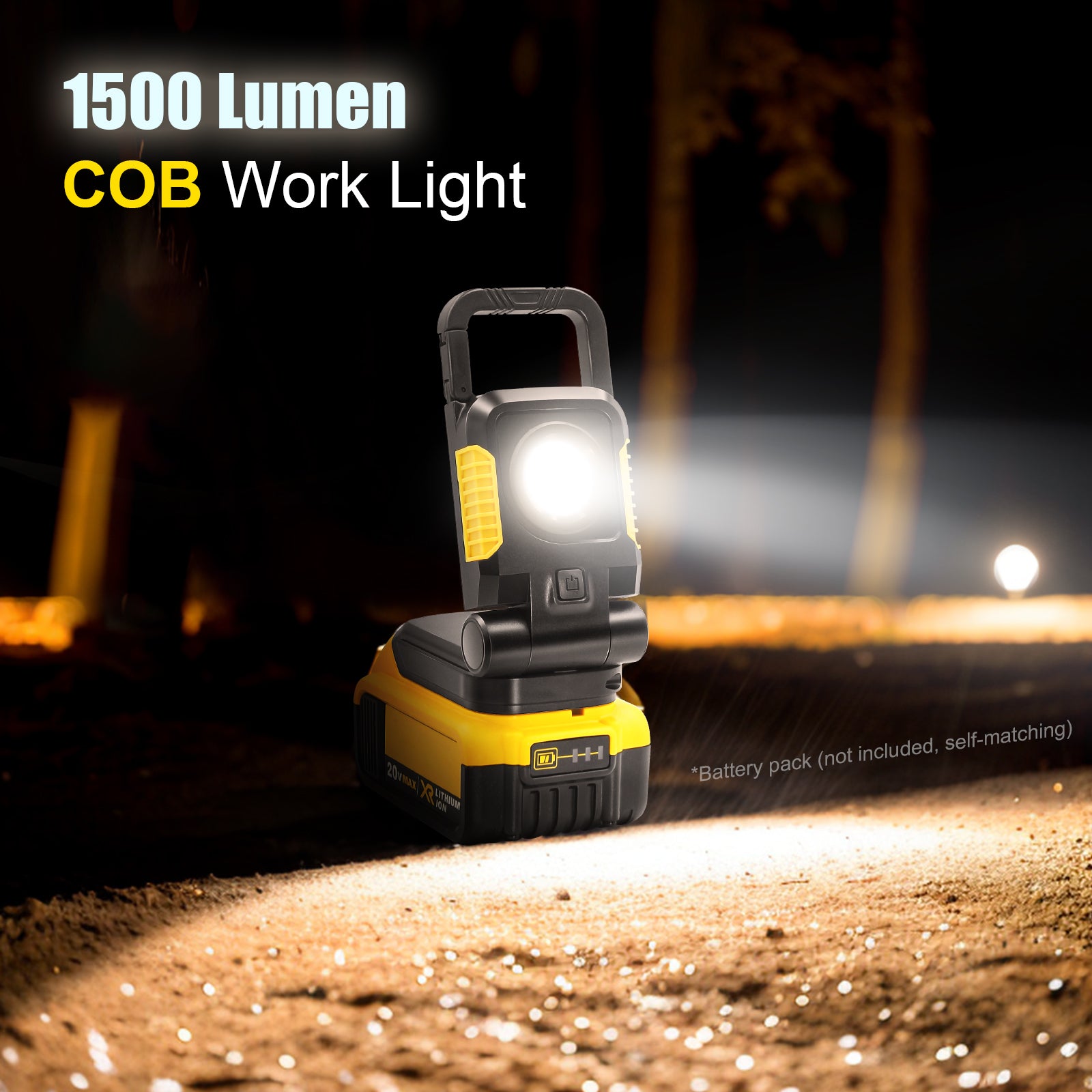 1500LM 10W Car Repair Battery Powered Work Light COB Adjustable Battery Work Light with Hook