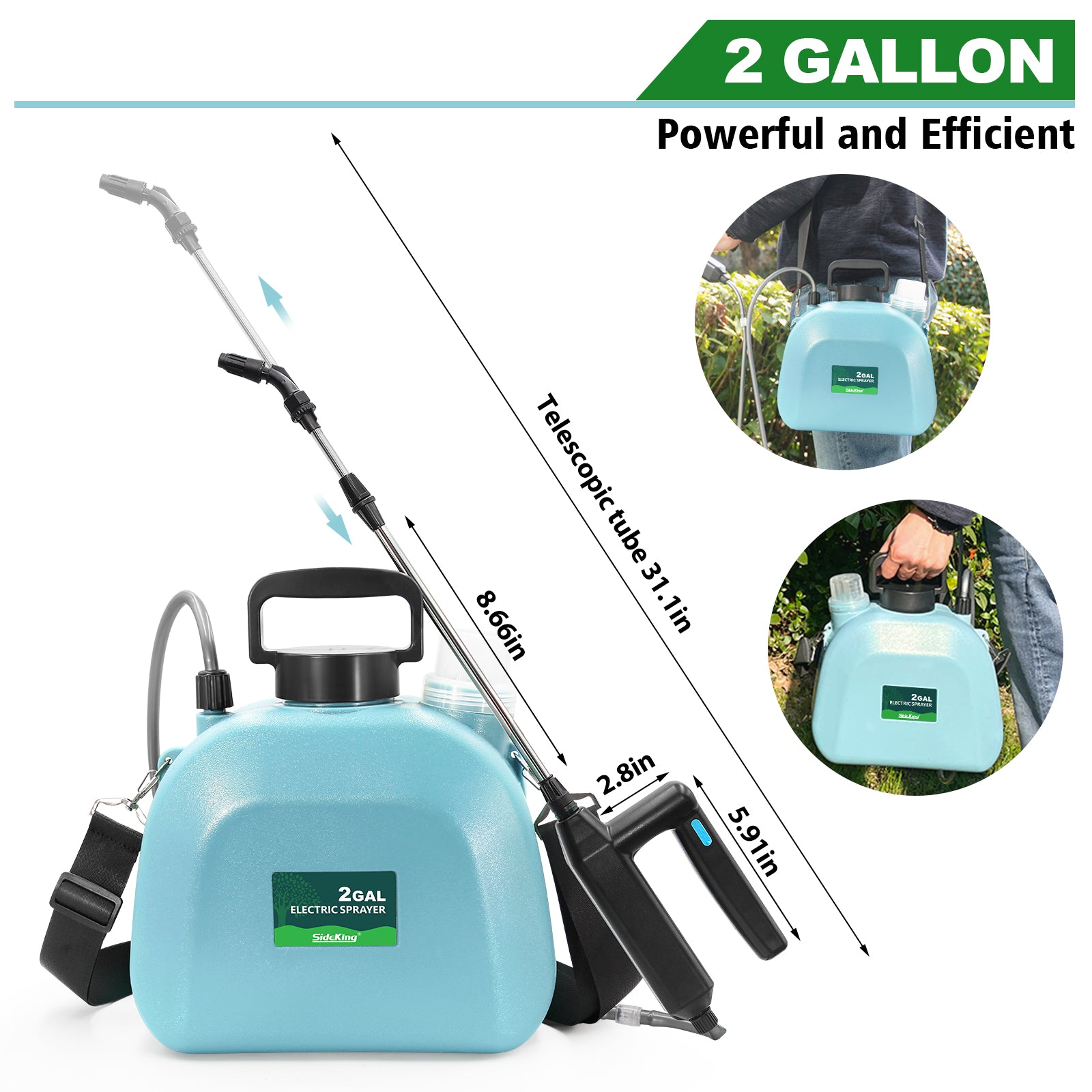 2 Gallon / 8L Battery Powered Garden Sprayer