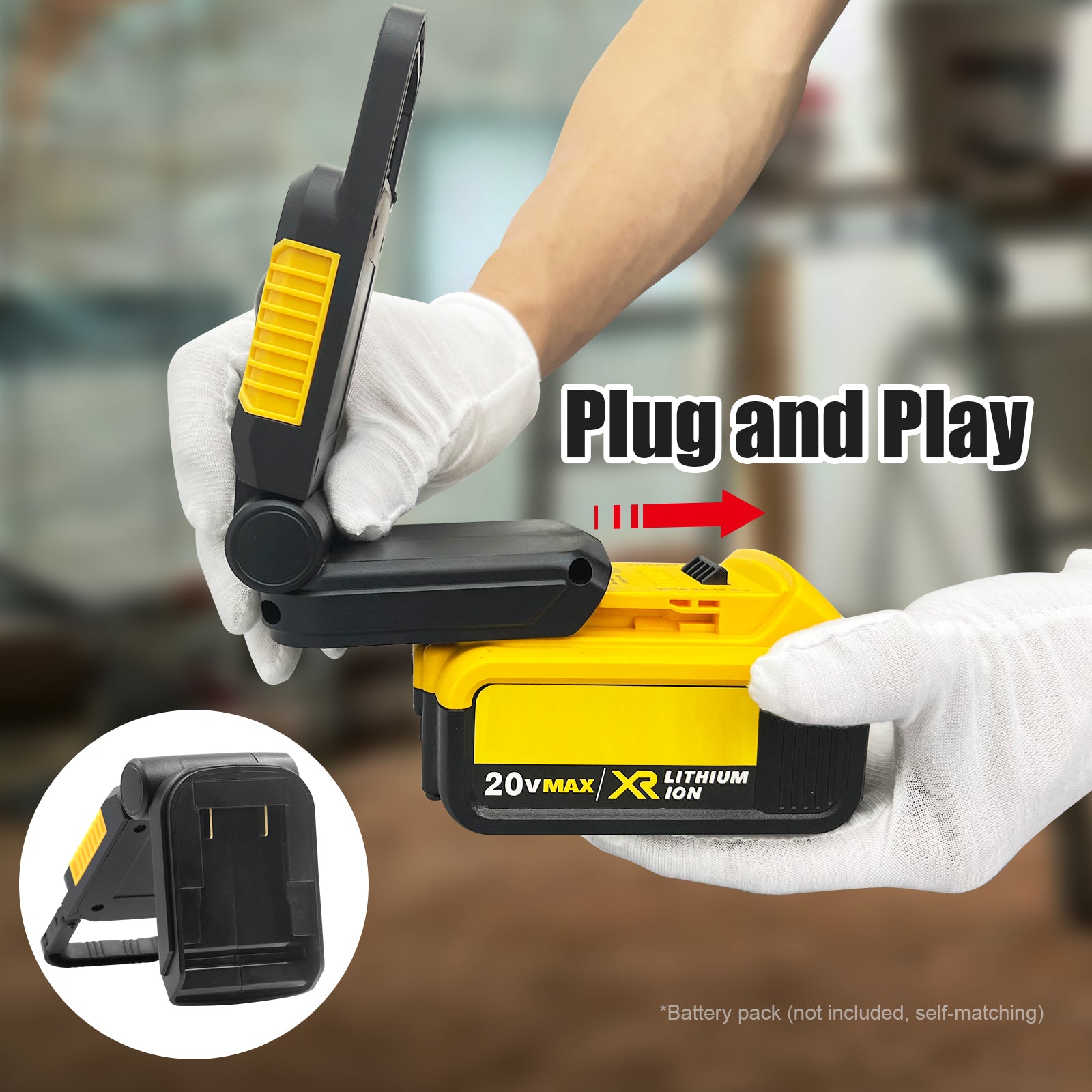 1500LM 10W Car Repair Battery Powered Work Light COB Adjustable Battery Work Light with Hook