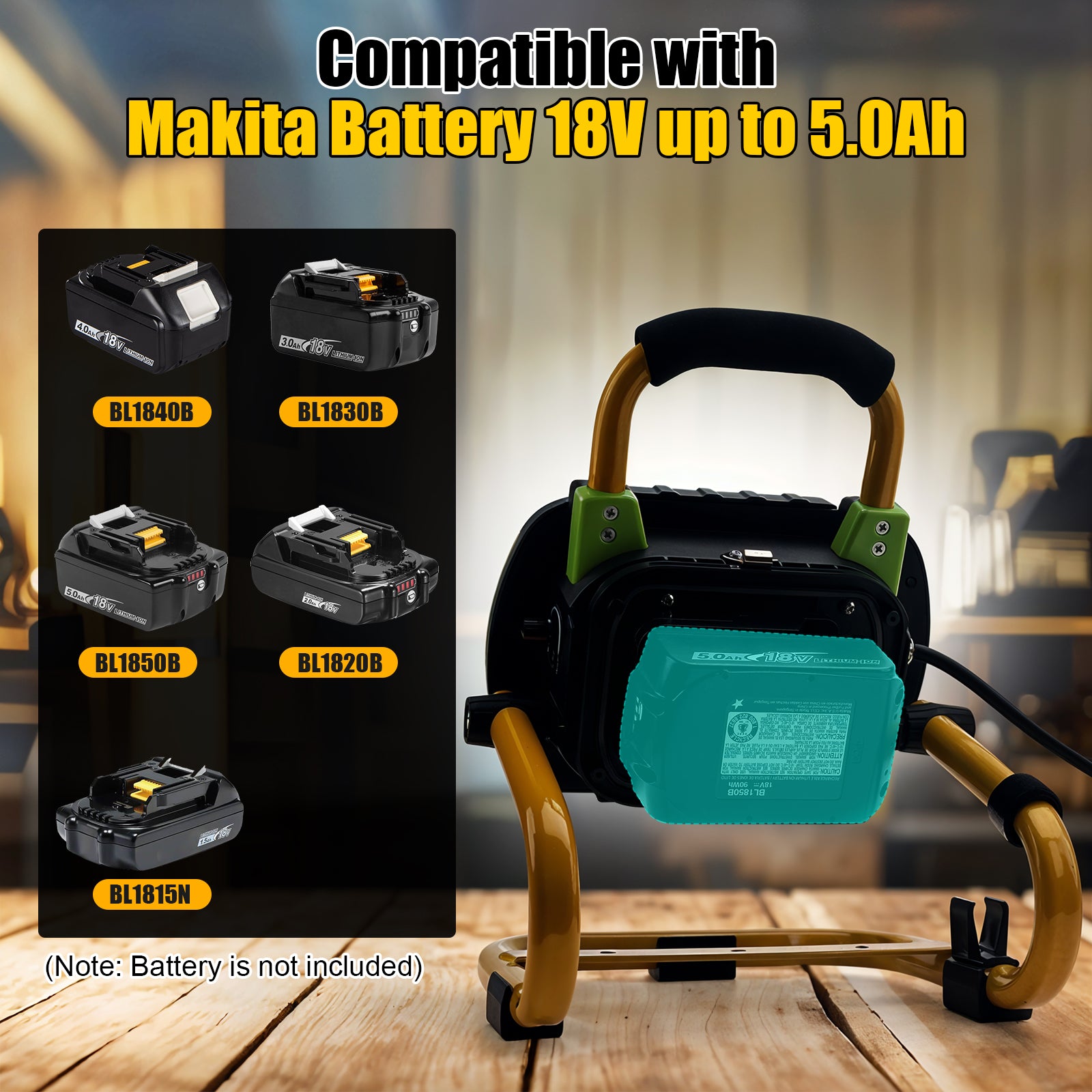 50W Rechargeable Work Light 5000 Lumen Magnetic Work Light Battery Powered