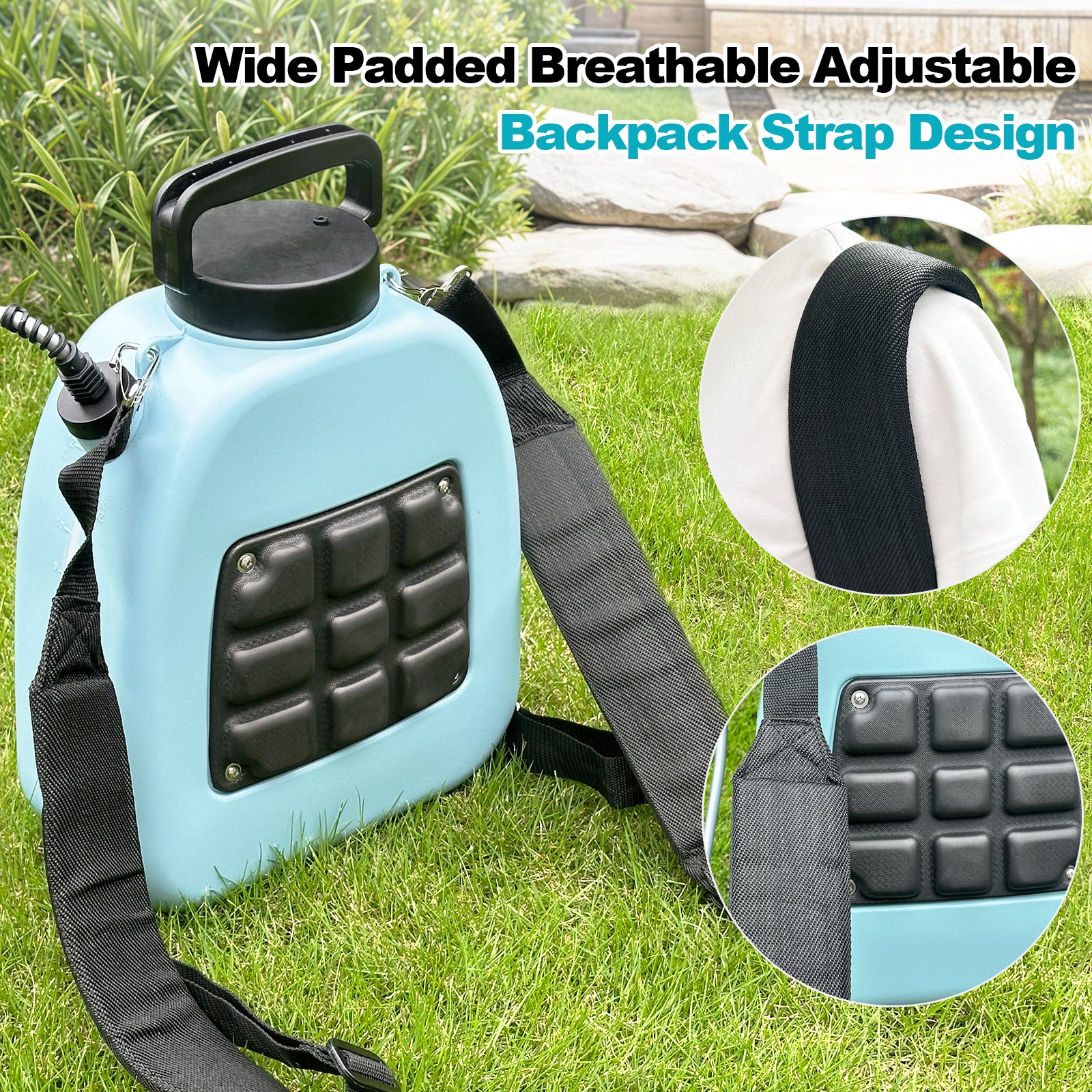 Battery Powered Sprayer 3.2 Gallon, Battery Backpack Sprayer with USB Rechargeable Handle, 5 Mist Nozzles, 32" Telescopic Wand, Electric Back Pack Sprayer for Yard, Lawn and Garden