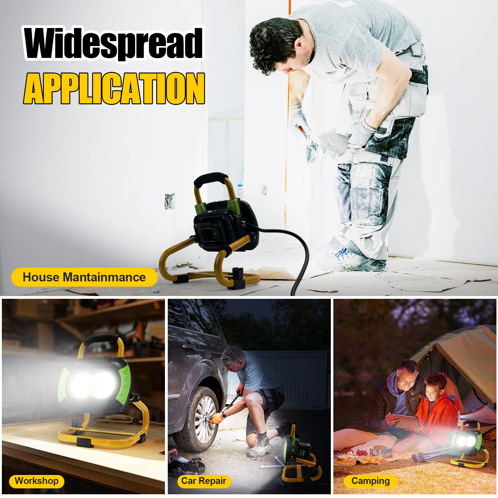 50W Rechargeable Work Light 5000 Lumen Magnetic Work Light Battery Powered