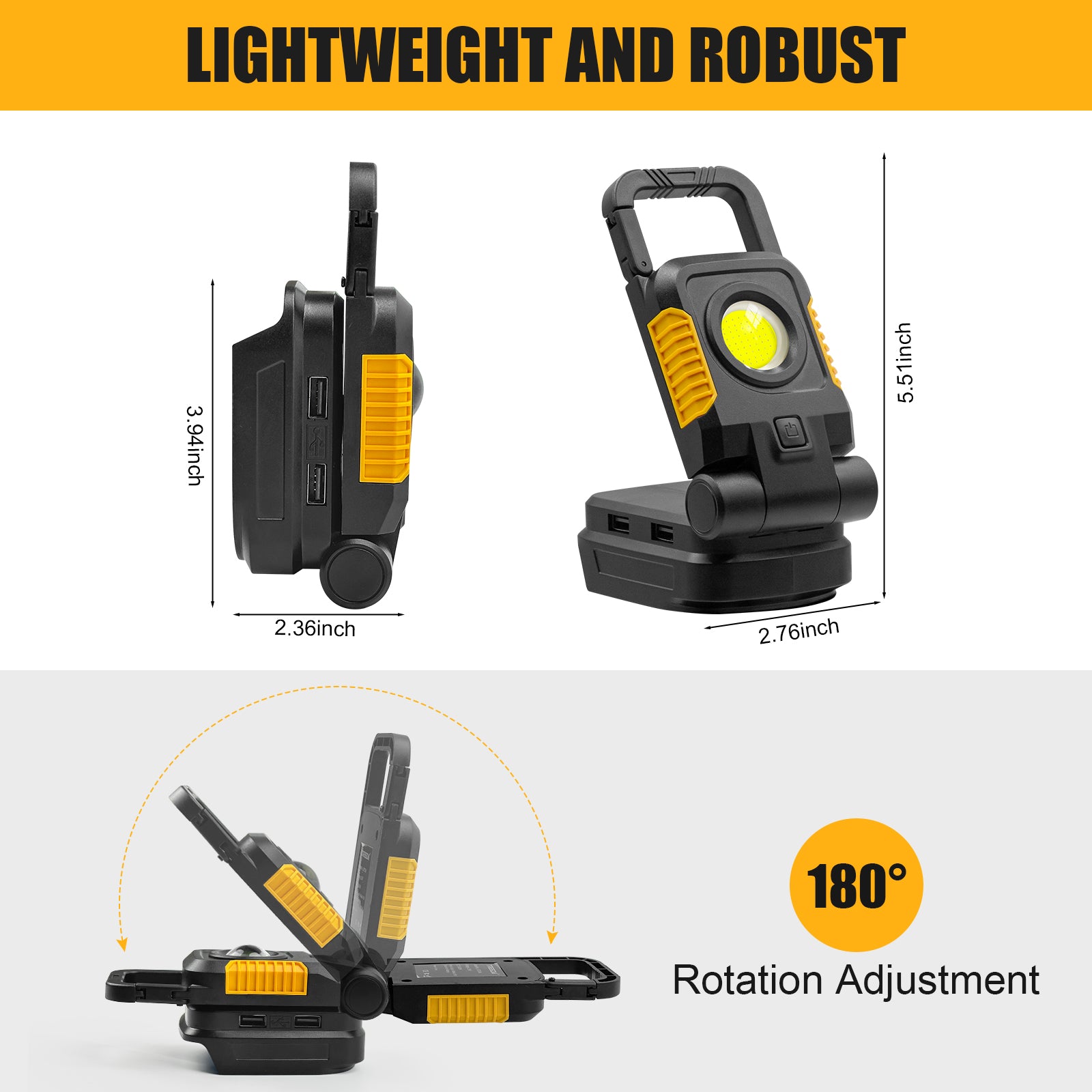 18V/20V Cordless Work Light, 2Pack 25W Portable Flood Light Compatible with Makita 20V Max Battery, Bright COB LED Work Light with 3 Light Modes and Upgraded Low Voltage Protection(no battery)