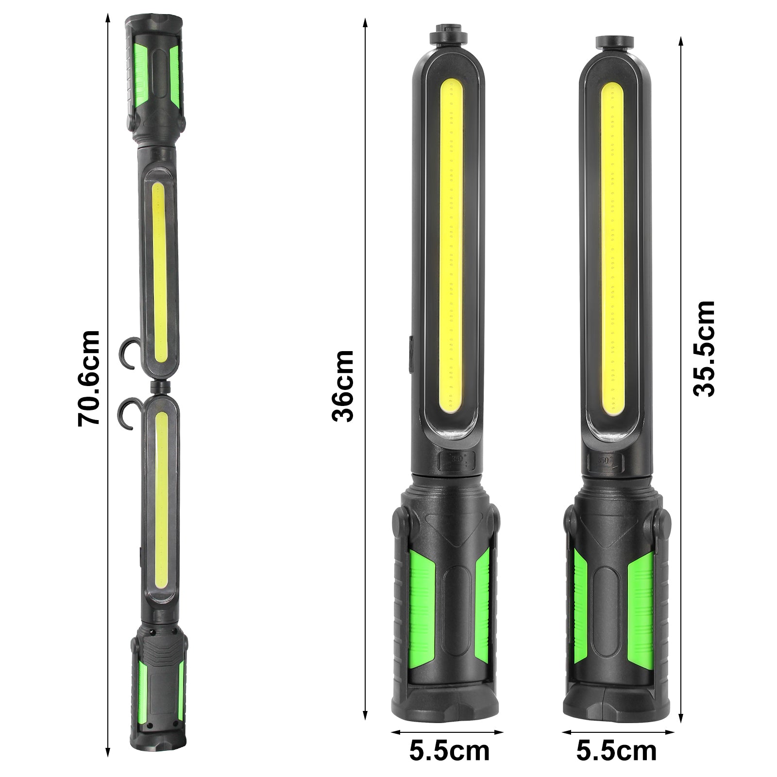 20W 1400LM Two Pair COB Power Bank USB Rechargeable Working Emergency 4400mAh Work Light For Car Repair