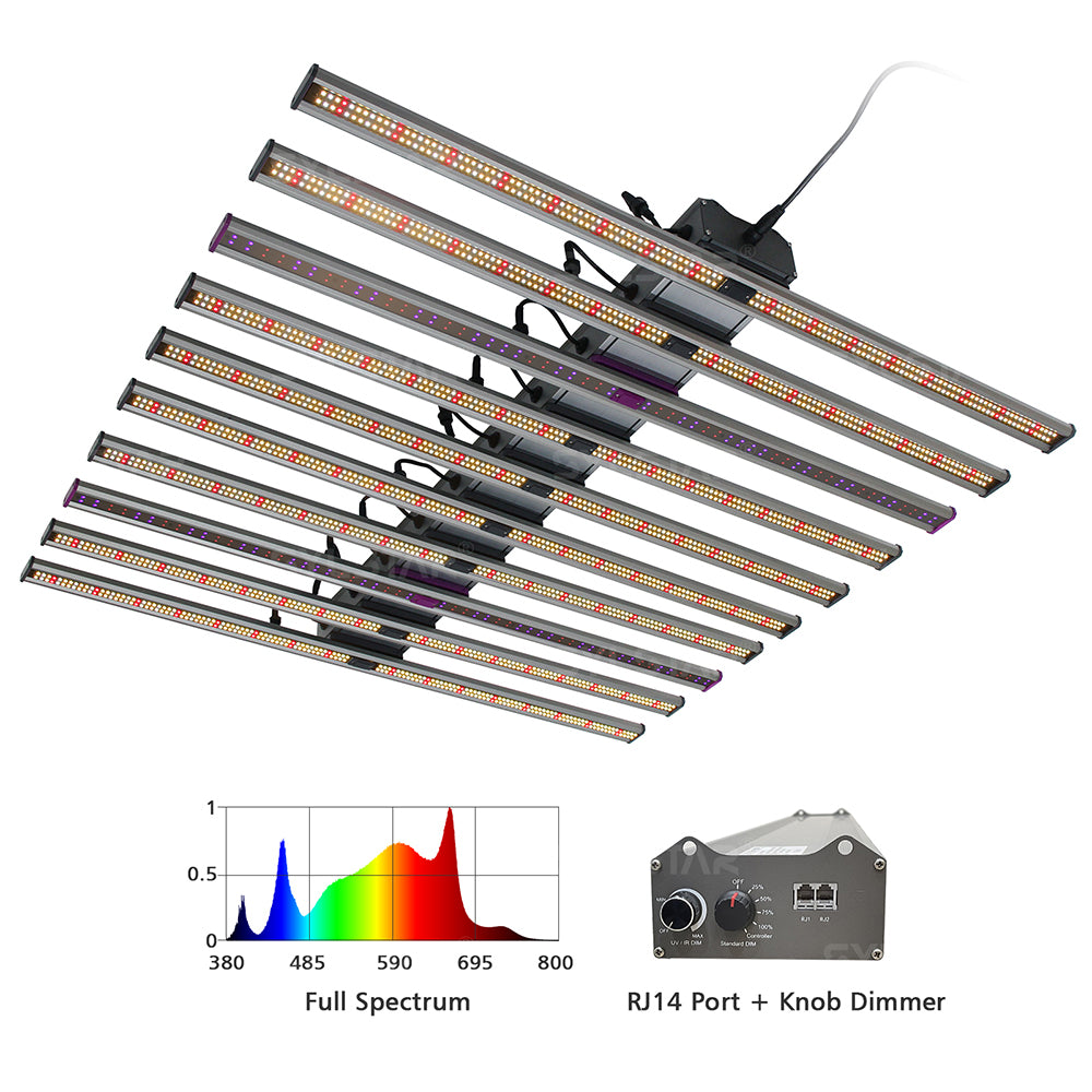 Spiderplus 1060W 12bars 860W 10bars LED Grow Light with Full spectrum Samsung LM281b, UV+IR