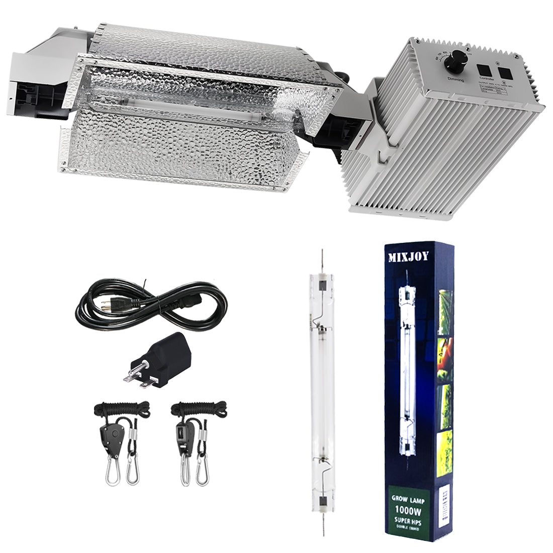 HPS 1000W Grow Lights System Kits, with 120-240V Digital Dimmable Ballast and HPS-DE 1000Watt Super Bulb