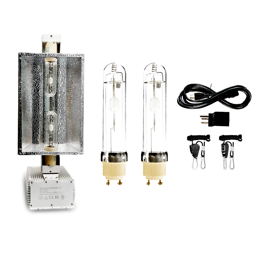 Sylstar 630W Ceramic Metal Halide CMH/CDM Grow Light Kit, ETL Listed, High-Reflectivity Aluminum Hood, 120-240V Ballast, Full-Spectrum CMH Hydroponic Grow Light and Suspension System