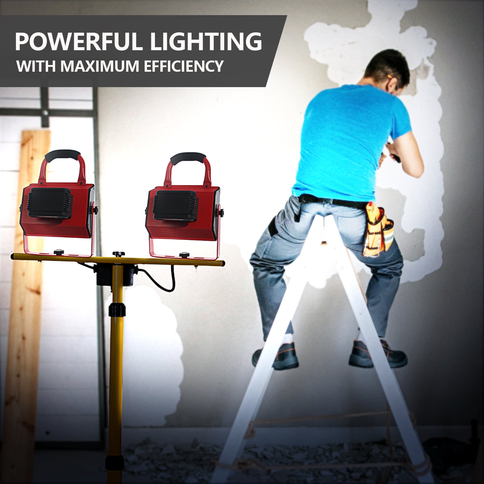 80W Rechargeable Work Light 8000LM with Replacement 21V 2.0Ah
