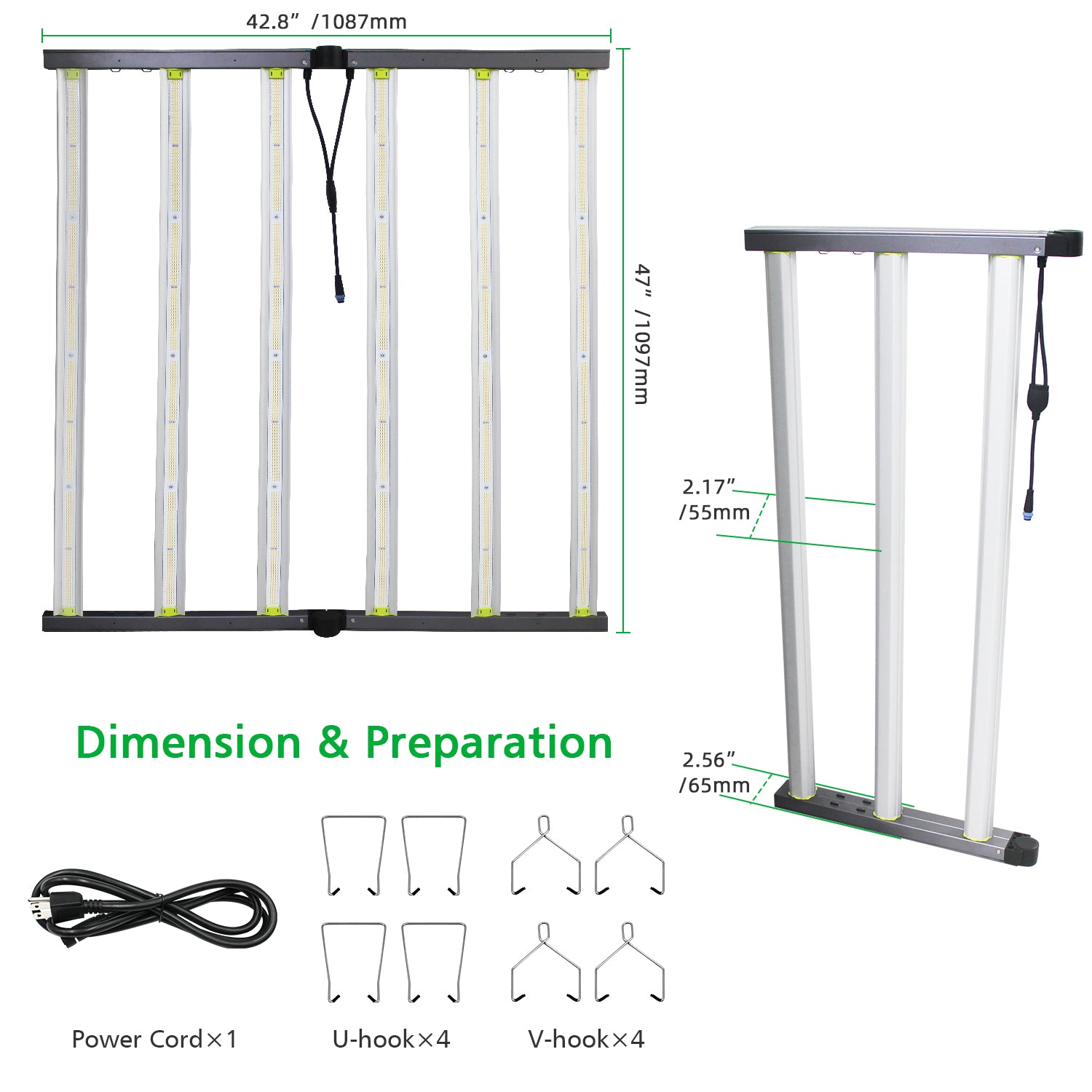 USA STOCK SYLSTAR 630W 6Bars Quickstar LED Grow Light Foldable for Indoor Plant, Full Spectrum and High PPF/PAR 3500K for Veg and Bloom