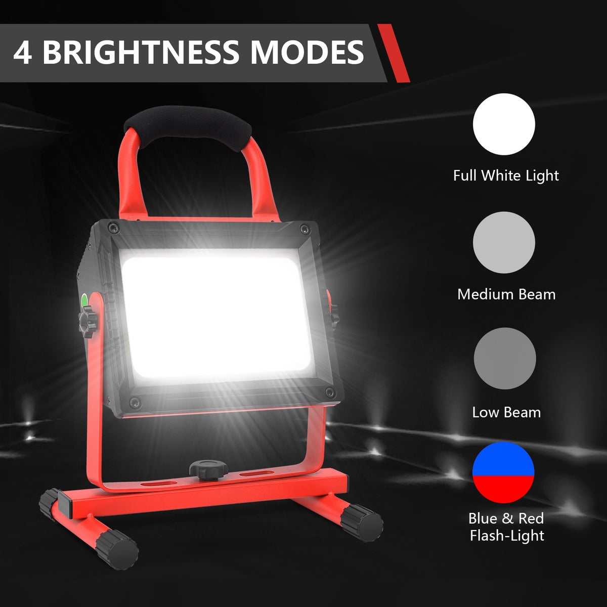 80W LED Work Light Rechargeable compatible with all brands 18-21V batt 