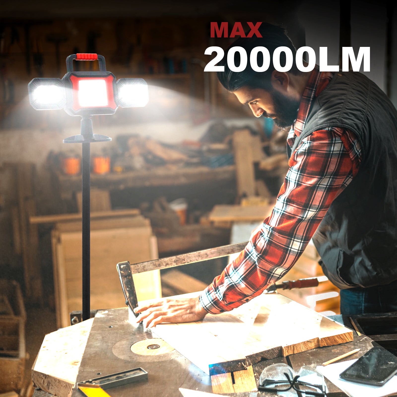 30W LED Work Light with Rechargeable Battery
